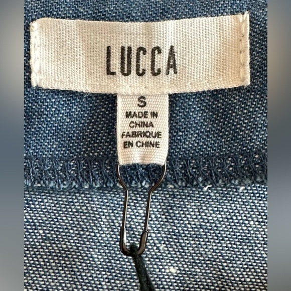 Lucca Chambray Cotton Mini Dress with Adjustable Straps size Small - Picture 5 of 8